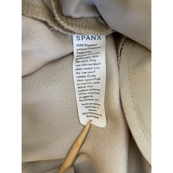 Spanx Carefree Crepe Trouser Pants Sz S Tahini Tan Career Work Office Capsule - Picture 10 of 14